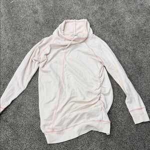 Liz Lange Soft Cream Turtleneck with Pink Accents